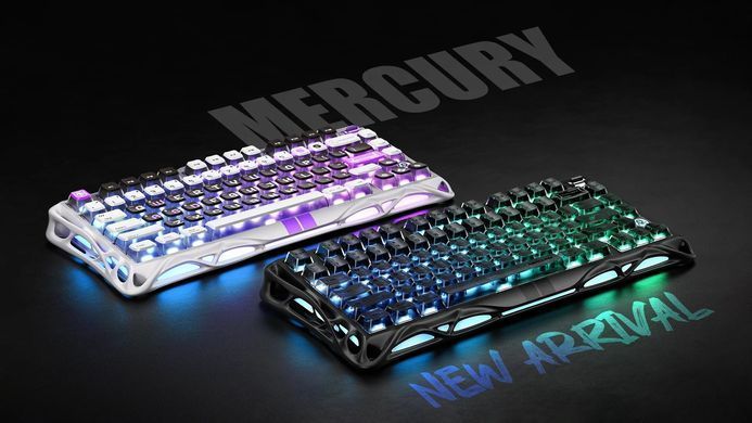 GravaStar Клавиатура механическая Mercury V75 80keys, Magnetic Jade Pro, 8K, USB-A, RGB, Mecha Gray GS_V75_GWT фото