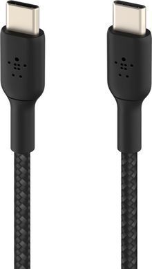 Belkin Кабель USB-C > USB-C заряджання/синхронізації 1м, 60Вт, Type-C, плетений, чорний CAB004BT1MBK фото