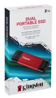 Kingston Портативний SSD Kingston 2TB USB 3.2 Gen 2 Dual USB-A R1050/W950MB/s SPSD/2TB фото