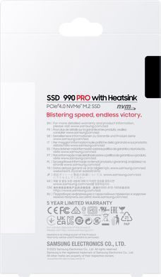 Samsung Твердотельный накопитель SSD M.2 2TB PCIe 4.0 990PRO + радиатор MZ-V9P2T0GW фото