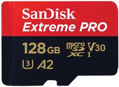 Карта пам'яті SanDisk microSD 128GB C10 UHS-I U3 R200/W90MB/s Extreme Pro V30 + SD SDSQXCD-128G-GN6MA фото