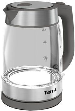 Tefal Электрочайник Glass Kettle, 1,7л, стекло, серый KI740B30 фото