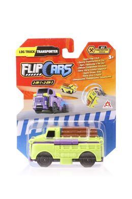Flip Cars Машинка-трансформер 2 в 1 Строительный транспорт, Лесовоз и Транспортер EU463875-03 фото