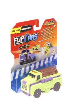 Flip Cars Машинка-трансформер 2 в 1 Строительный транспорт, Лесовоз и Транспортер EU463875-03 фото