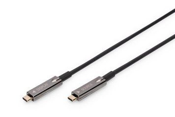 Digitus Кабель USB-C UHD 4K, AOC hybrid-fiber, type C M/M, 10м, чорний AK-330160-100-S фото