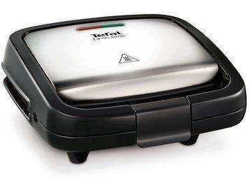 Tefal Сендвічмейкер Tefal Croc Time 700Вт, 1 пластина-гриль, корпус-пластик, чорно-сріблястий SM193D34 фото