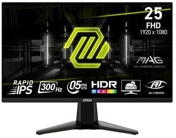 MSI Монітор MSI 24.5" MAG 255XF 2xHDMI, DP, Audio, IPS, 300Hz, 0.5ms, sRGB 120%, FreeSync 9S6-3BC21M-061 фото