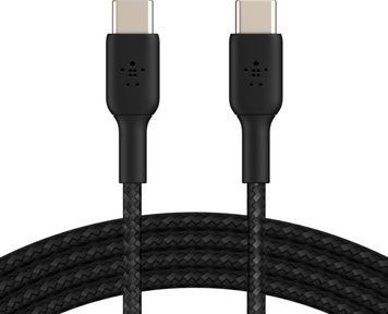 Belkin Кабель USB-C > USB-C заряджання/синхронізації 1м, 60Вт, Type-C, плетений, чорний CAB004BT1MBK фото