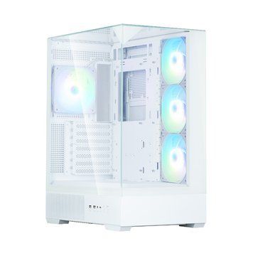 Zalman Корпус P40 Prism Plus без БЖ, 2xUSB3.0, 1x Type C, 3x120мм ARGB Reverse, 1x120мм ARGB, VGA 420мм, LCS ready, TG TG Side/Front/Top Panel, ATX, білий P40PRISMPLUSWHITE фото