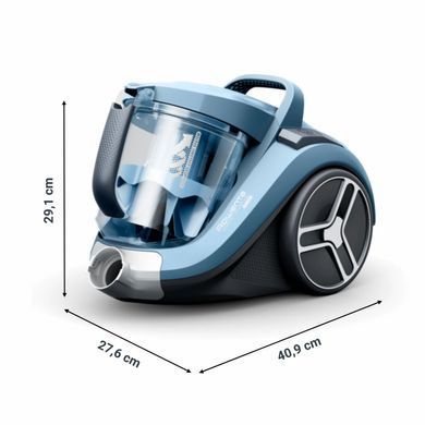 Пылесос Rowenta контейнерный Compact Power XXL, 900Вт, конт пыль -2.5л, HEF system, голубой RO4B20EA фото
