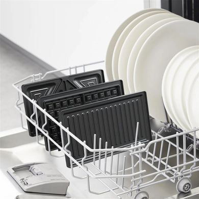 Tefal Мультимейкер UltraCompact 3in1 700Вт, тефлон, 3 пластини, корпус-метал, чорно-сірий SW383D10 фото