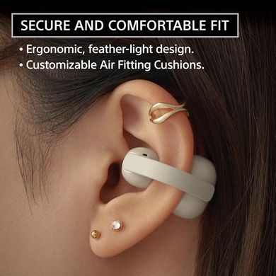 Sony Навушники TWS Sony LinkBuds Clip BT 5.3, IPX4, SBC, AAC, Mic, Бежевий WFLC900C.E фото
