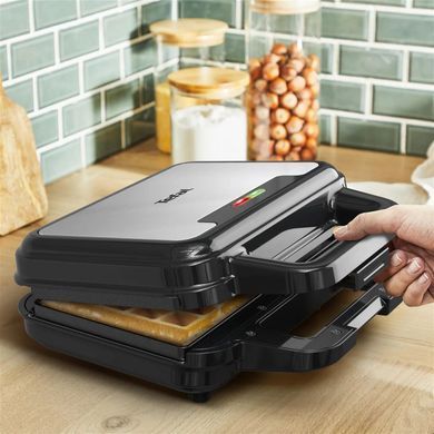 Tefal Мультимейкер UltraCompact 3in1 700Вт, тефлон, 3 пластини, корпус-метал, чорно-сірий SW383D10 фото