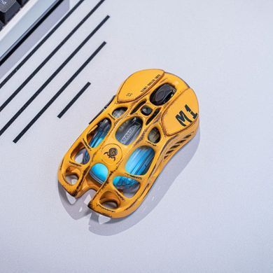 GravaStar Миша GravaStar Mercury M1 Pro, magnesium alloy body, BT/WL/USB-A, RGB, Battle-Worn Yellow GSM1PRO_YLW фото