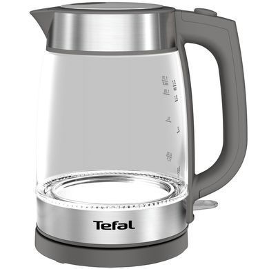 Tefal Электрочайник Glass Kettle, 1,7л, стекло, серый KI740B30 фото