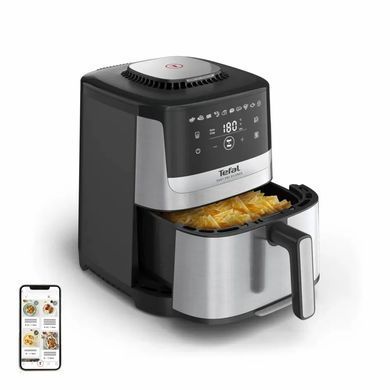 Tefal Мультипіч Easy Fry Silence, 1670Вт, чаша-5л, сенсорне керув., 10 програм, пластик, нерж. сталь-чорний EY552DE0 фото