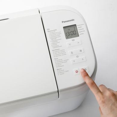 Panasonic Хлебопечка 550Вт, программ-21, макс.вес -1.25кг, форма-прямоугольник, пластик, белый SD-B2510WTS фото