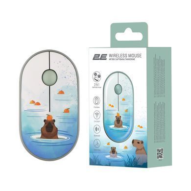 2E Миша MF300 CAPYBARA:TANGERINE Silent WL BT, зелений 2E-MF300WCAPIBARAGN фото