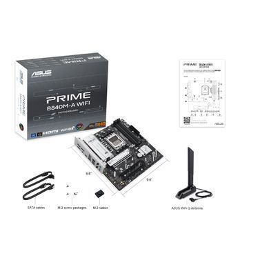 ASUS Материнcька плата PRIME B840M-A WIFI sAM5 B840 4xDDR5 M.2 HDMI DP WiFi BT mATX 90MB1J20-M0EAY0 фото