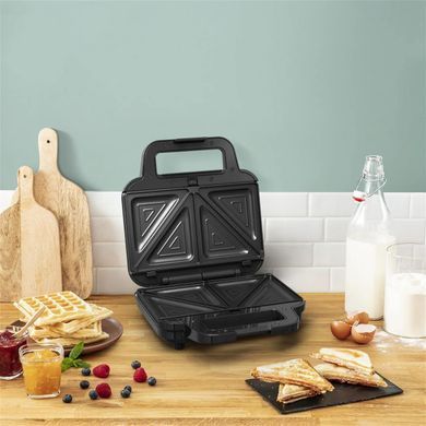 Tefal Мультимейкер UltraCompact 3in1 700Вт, тефлон, 3 пластини, корпус-метал, чорно-сірий SW383D10 фото