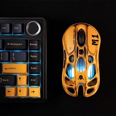 GravaStar Миша GravaStar Mercury M1 Pro, magnesium alloy body, BT/WL/USB-A, RGB, Battle-Worn Yellow GSM1PRO_YLW фото