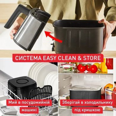 Tefal Мультипіч Easy Fry Silence, 1670Вт, чаша-5л, сенсорне керув., 10 програм, пластик, нерж. сталь-чорний EY552DE0 фото