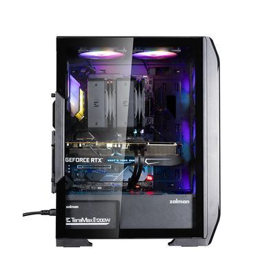 Zalman Корпус N7 PLUS V2 без БП, 1xUSB3.0, 2xUSB2.0, 6x120мм RGB Rainbow, 1x120мм, VGA 340мм, LCS ready, TG Side Panel, ATX, чёрный N7PLUSV2 фото