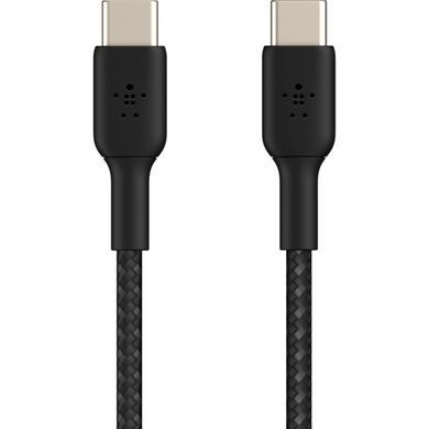 Belkin Кабель USB-C > USB-C заряджання/синхронізації 1м, 60Вт, Type-C, плетений, чорний CAB004BT1MBK фото
