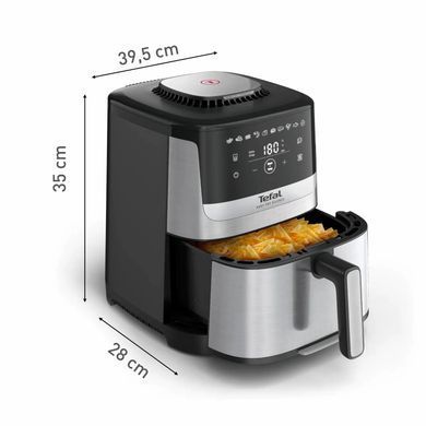 Tefal Мультипіч Easy Fry Silence, 1670Вт, чаша-5л, сенсорне керув., 10 програм, пластик, нерж. сталь-чорний EY552DE0 фото