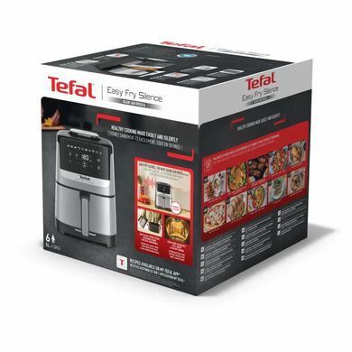 Tefal Мультипіч Easy Fry Silence, 1670Вт, чаша-5л, сенсорне керув., 10 програм, пластик, нерж. сталь-чорний EY552DE0 фото