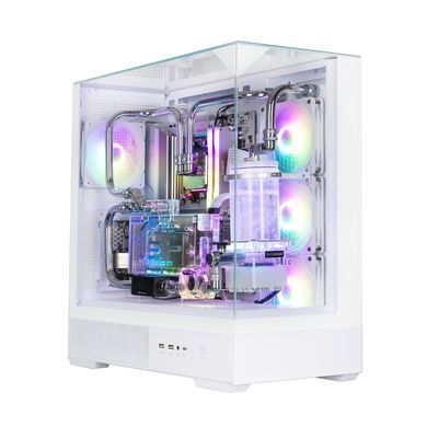 Zalman Корпус P40 Prism Plus без БП, 2xUSB3.0, 1x Type C, 3x120мм ARGB Reverse, 1x120мм ARGB, VGA 420мм, LCS ready, TG Side/Front/Top Panel, ATX, белый P40PRISMPLUSWHITE фото