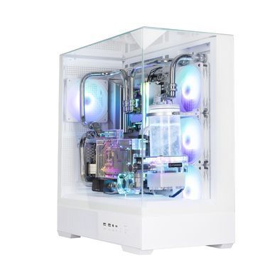 Zalman Корпус P40 Prism Plus без БП, 2xUSB3.0, 1x Type C, 3x120мм ARGB Reverse, 1x120мм ARGB, VGA 420мм, LCS ready, TG Side/Front/Top Panel, ATX, белый P40PRISMPLUSWHITE фото
