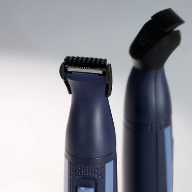 Remington Набір дорожній TRAVEL KIT, для бороди, вусів, носа та вух, насадок-3, чохол, гребінець, пінцет, кусачки, ножиці, сталь, чорно-синій NE3890 фото