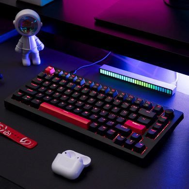 Lemokey Клавиатура механическая X4 84Key, Keychron Brown, USB-A, QMK/VIA, Hot-Swap, EN/UKR, Red led, чорний X4-A3-UA фото