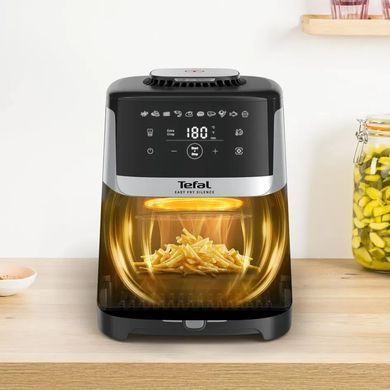 Tefal Мультипіч Easy Fry Silence, 1670Вт, чаша-5л, сенсорне керув., 10 програм, пластик, нерж. сталь-чорний EY552DE0 фото