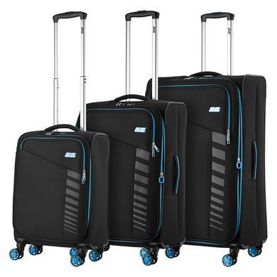 2E Набір валіз 2E, Trek, (L+M+S), TSA, 4 колеса, + 3 рюкзаки Cabin (2E-BPET-CABIN-BK), поліестр, чорний 2E-SPE-TREK-SET6-BK фото