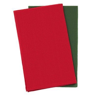 ARDESTO Подарунковий набір рушничків в мішечку Christmas Santa 38х63см, 2шт, 100% бавовна, червоний, зелений