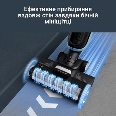 Rowenta Пилосос Rowenta безпровідний миючий X-Clean 2, 120Вт, конт пил -0.44л, конт для води-0.73л, автон. робота до 35хв, вага-5кг, НЕРА, чорно-блакитний GZ2271E0 фото