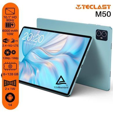TECLAST Планшет M50 10.1" 6ГБ, 128ГБ, LTE, 6000мА&bull;ч, Android, голубой 6940709686799 фото