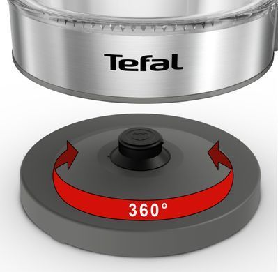 Tefal Электрочайник Glass Kettle, 1,7л, стекло, серый KI740B30 фото