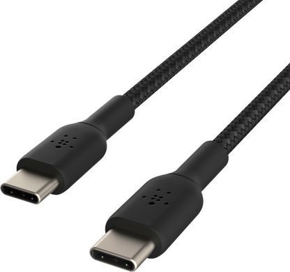 Belkin Кабель USB-C > USB-C заряджання/синхронізації 1м, 60Вт, Type-C, плетений, чорний CAB004BT1MBK фото