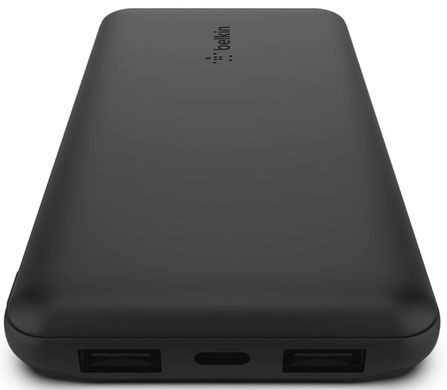 Belkin Аккумулятор портативный литий-ионный Power Bank 10000mAh, 15W Dual USB-A, USB-C, black BPB011BTBK фото