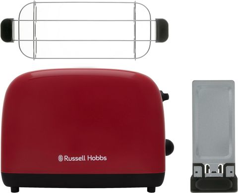 Russell Hobbs Тостер Colours Plus, 1600Вт, нержав., підігрів,разморозка, червоний 26554-56 фото