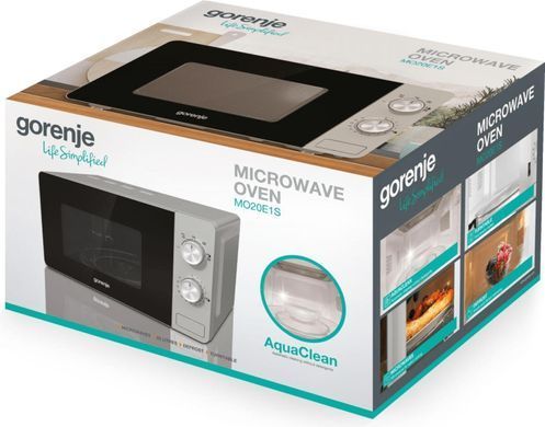 Gorenje Мікрохвильова піч, 20л, мех. керув., 800Вт, сріблястий MO20E1S фото