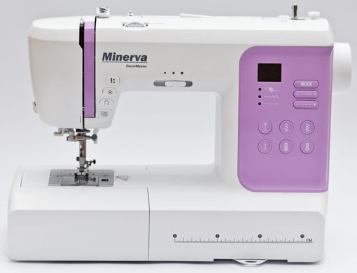 Minerva Швейна машина DecorMaster , комп'ютерна, 70Вт, 80 шв.оп., петля автомат, білий +фіолетовий DECORMASTER фото