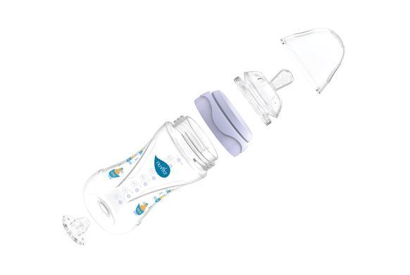 Дитяча пляшечка Nuvita Mimic 330 мл 4м+ Антиколікова, біла NV6050White фото