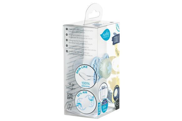 Пустушка Nuvita 7064 Air55 Cool ортодонтична 0m+ "зірка" світиться у темряві аквамаринова NV7064GA фото