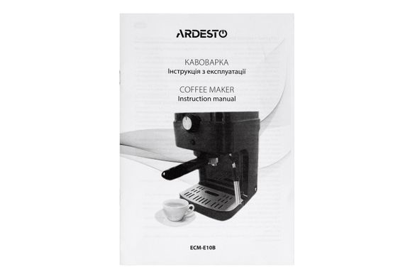 Кофеварка Ardesto рожковая ECM-E10B, 1л, молотый, ручной капуч, черный ECM-E10B фото