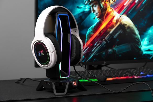 2E Gaming Гарнитура игровая HG330, 7.1, USB-A, RGB, 2м, белый 2E-HG330WT-7.1 фото