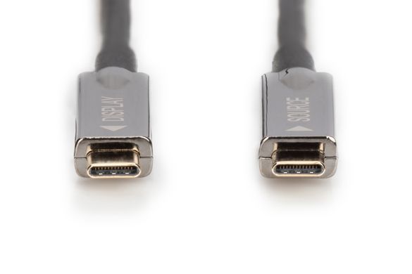 Digitus Кабель USB-C UHD 4K, AOC hybrid-fiber, type C M/M, 10м, чорний AK-330160-100-S фото